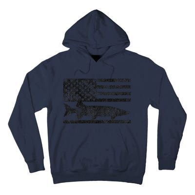 Musky Fishing Muskie Fisherman American Flag Gift Tall Hoodie