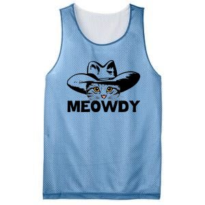 Meowdy Funny Mashup Between Meow And Howdy Cat Meme Cool Gift Mesh Reversible Basketball Jersey Tank