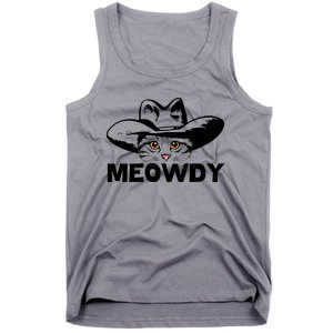 Meowdy Funny Mashup Between Meow And Howdy Cat Meme Cool Gift Tank Top