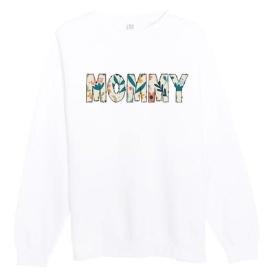 Mommy Floral Premium Crewneck Sweatshirt