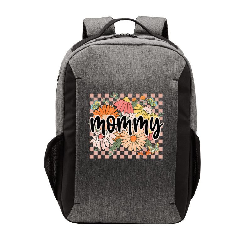 Mommy Floral Mother'S Day Wildflower Girl Checkered Vector Backpack