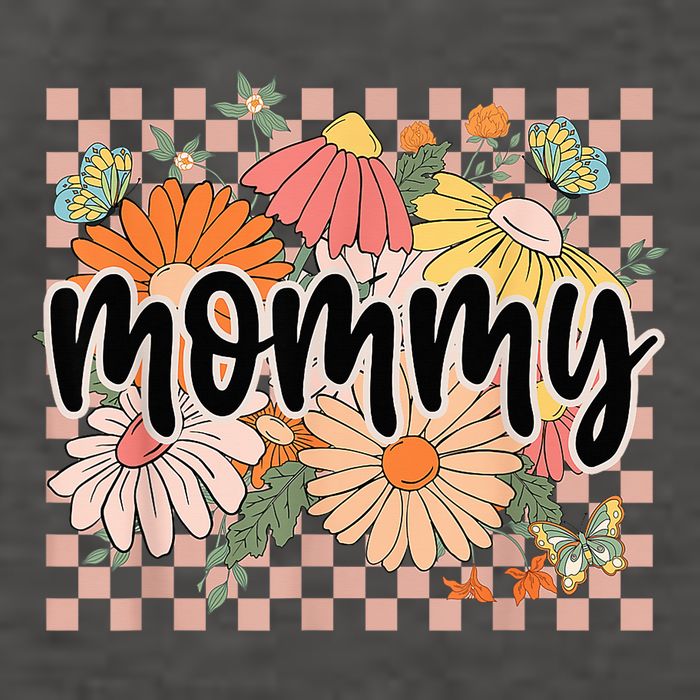 Mommy Floral Mother'S Day Wildflower Girl Checkered Vector Backpack