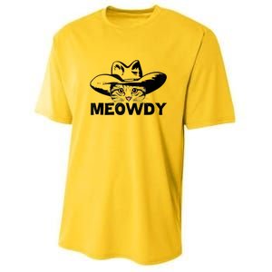 Meowdy Funny Mashup Between Meow And Howdy Cat Meme Youth Performance Sprint T-Shirt