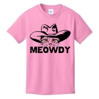 Meowdy Funny Mashup Between Meow And Howdy Cat Meme Kids T-Shirt