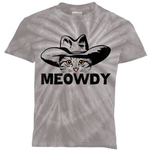 Meowdy Funny Mashup Between Meow And Howdy Cat Meme Kids Tie-Dye T-Shirt