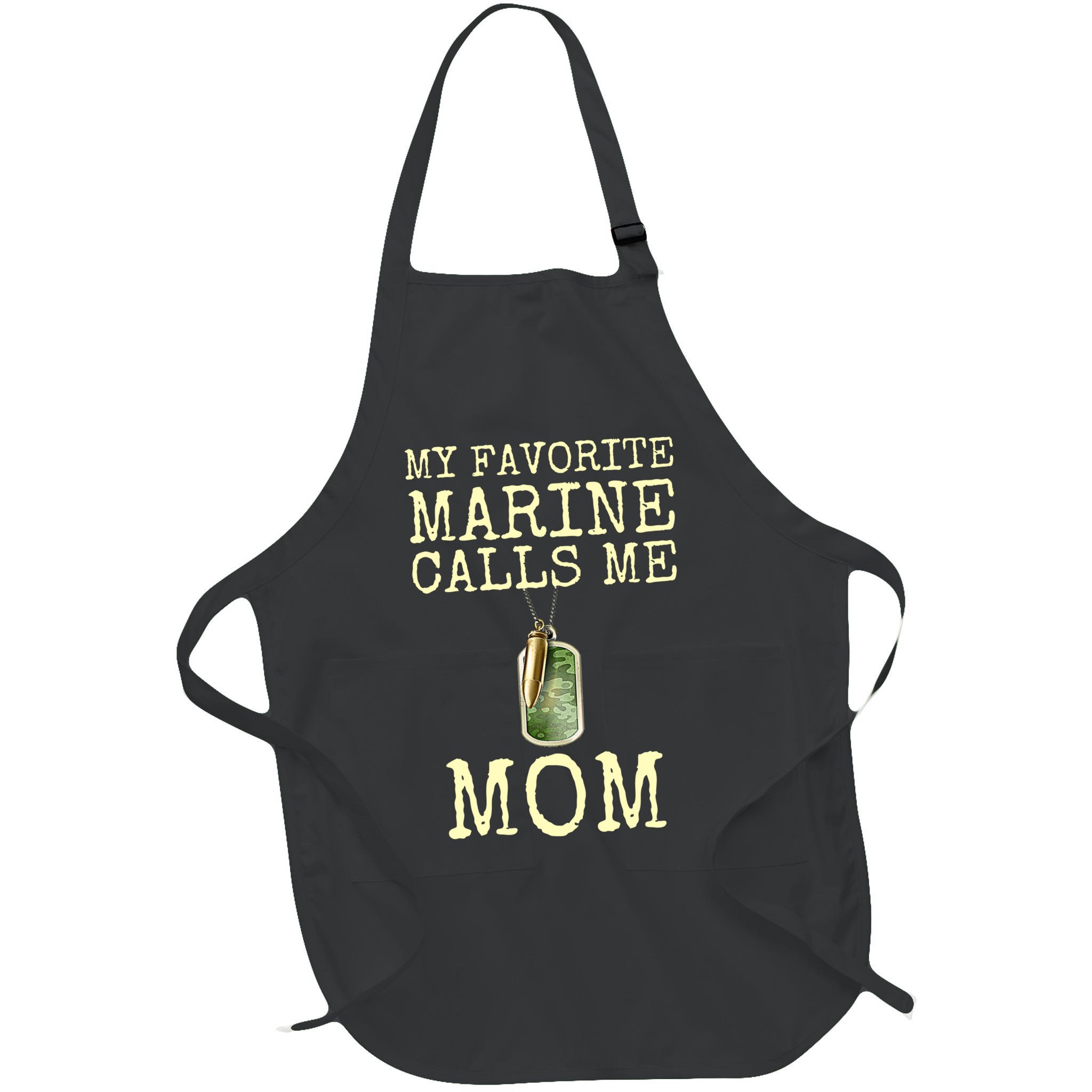 My Favorite Marine Calls Me Mom Funny Apron