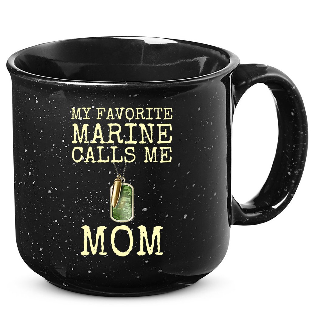 My Favorite Marine Calls Me Mom Funny 15oz Campfire Ceramic Mug