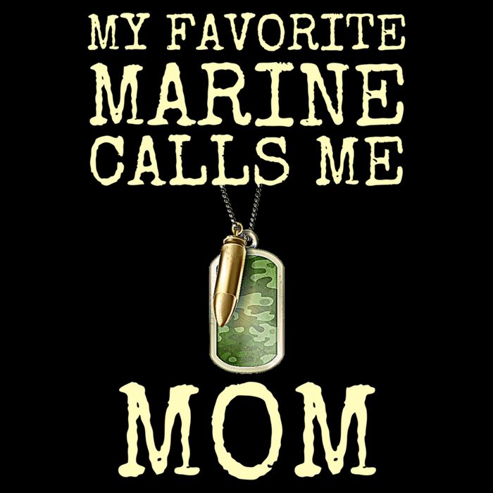 My Favorite Marine Calls Me Mom Funny Women's V-Neck T-Shirt