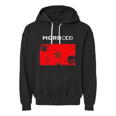 Morocco Flag Garment-Dyed Fleece Hoodie