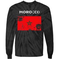 Morocco Flag Tie-Dye Long Sleeve Shirt