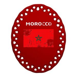 Morocco Flag Ceramic Oval Ornament