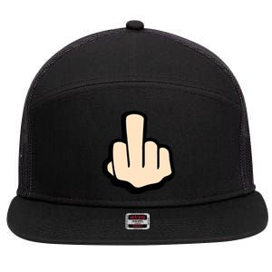 Middle Finger 7 Panel Mesh Trucker Snapback Hat