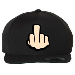 Middle Finger Wool Snapback Cap