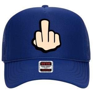 Middle Finger High Crown Mesh Back Trucker Hat