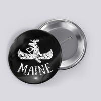 Maine Funny Moose Canoe Vacation Button