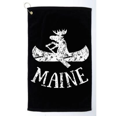 Maine Funny Moose Canoe Vacation Platinum Collection Golf Towel