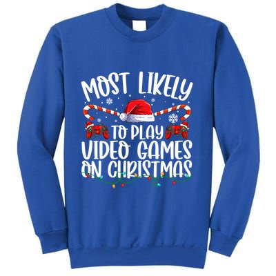 Matching Family Most Likely To Play Videos Game On Christmas Gift Sweatshirt