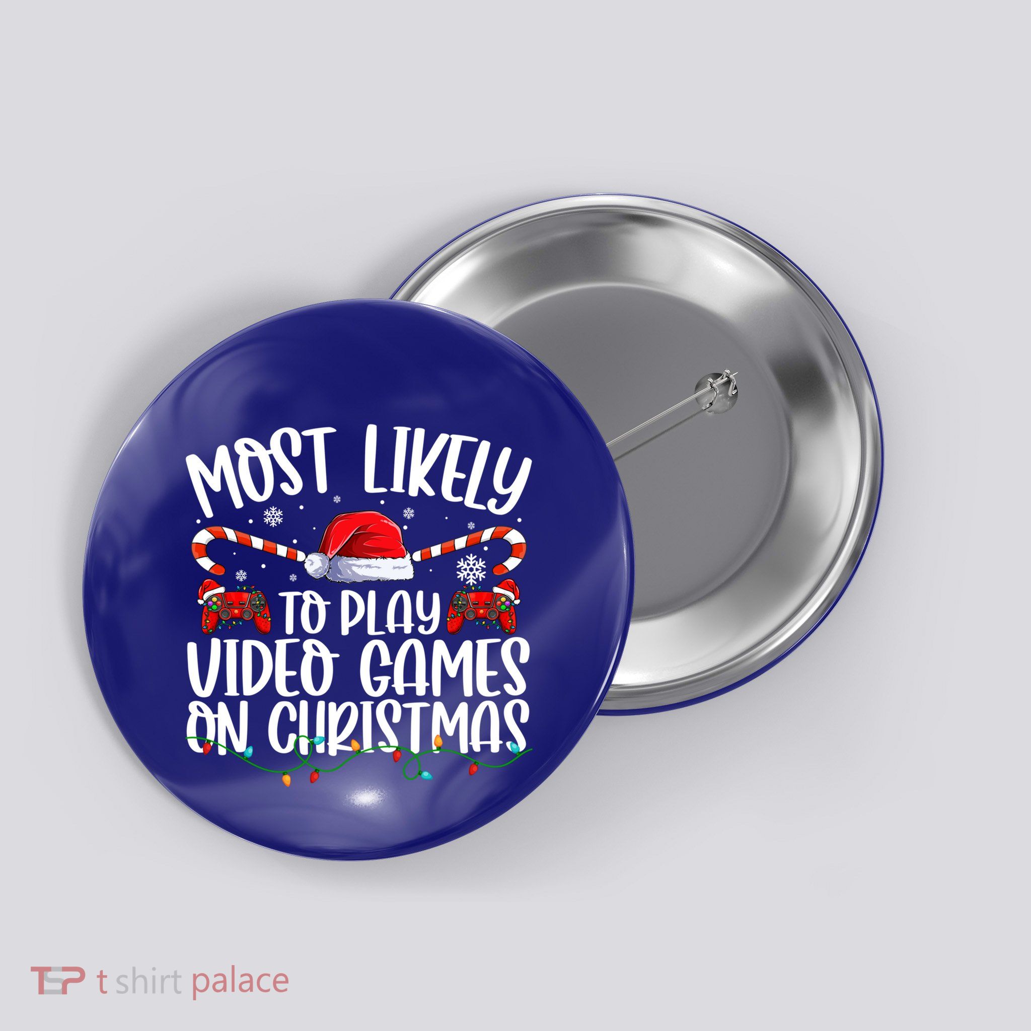 Matching Family Most Likely To Play Videos Game On Christmas Gift Button
