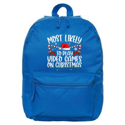 Matching Family Most Likely To Play Videos Game On Christmas Gift 16 in Basic Backpack