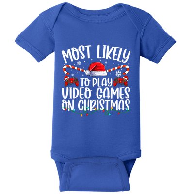 Matching Family Most Likely To Play Videos Game On Christmas Gift Baby Bodysuit