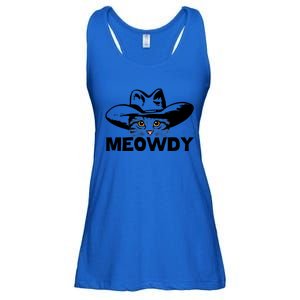 Meowdy Funny Mashup Between Meow And Howdy Cat Meme Gift Ladies Essential Flowy Tank