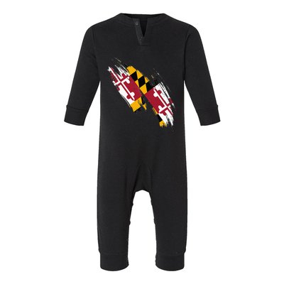 Maryland Flag Marylander Maryland Flag State Pride Infant Fleece One Piece