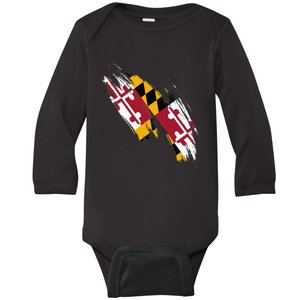 Maryland Flag Marylander Maryland Flag State Pride Baby Long Sleeve Bodysuit