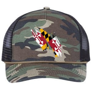 Maryland Flag Marylander Maryland Flag State Pride Retro Rope Trucker Hat Cap