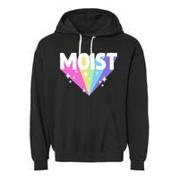 Moist Funny Meme Offensive Weird Cool Hilarious Humorous Garment-Dyed Fleece Hoodie