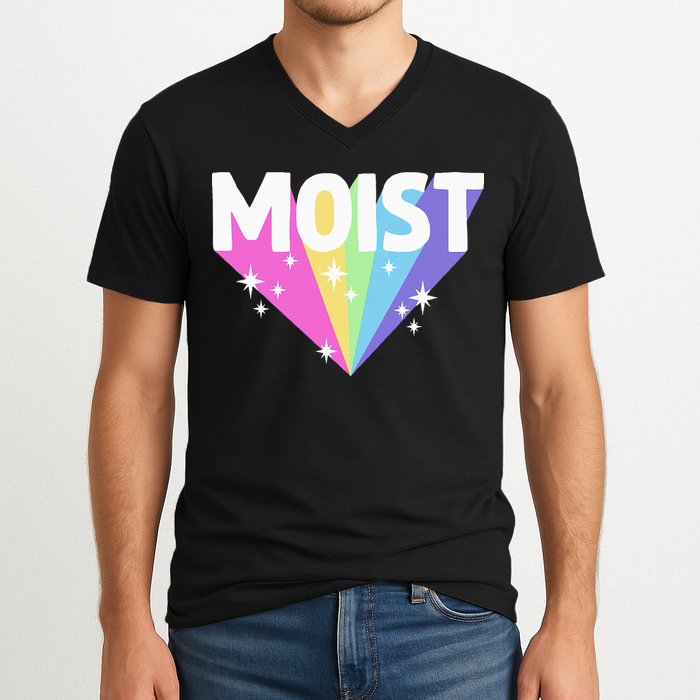 Moist Funny Meme Offensive Weird Cool Hilarious Humorous V-Neck T-Shirt