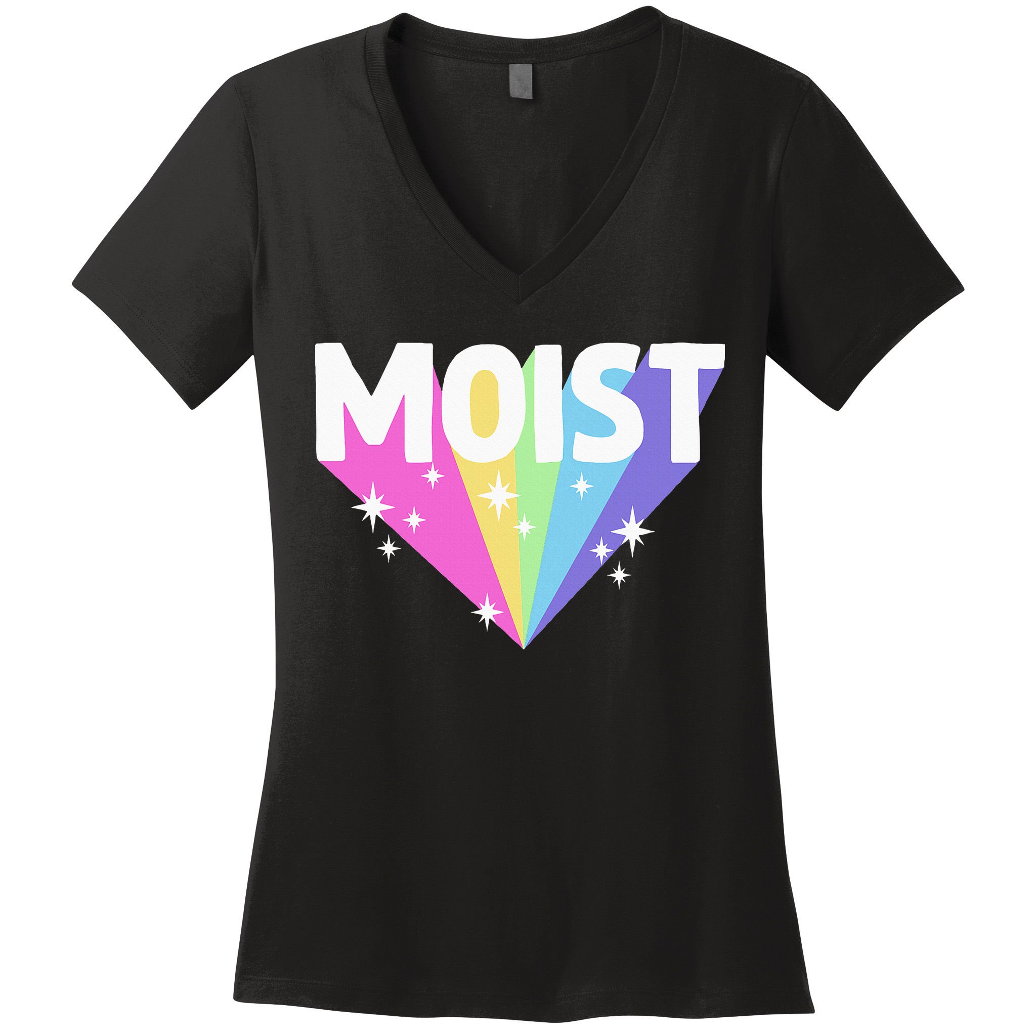 Moist Funny Meme Offensive Weird Cool Hilarious Humorous Women's V-Neck T-Shirt