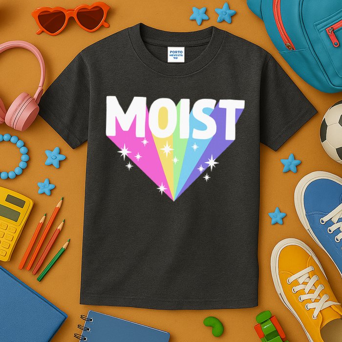 Moist Funny Meme Offensive Weird Cool Hilarious Humorous Kids T-Shirt