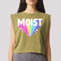 Moist Funny Meme Offensive Weird Cool Hilarious Humorous Garment-Dyed Women's Muscle Tee