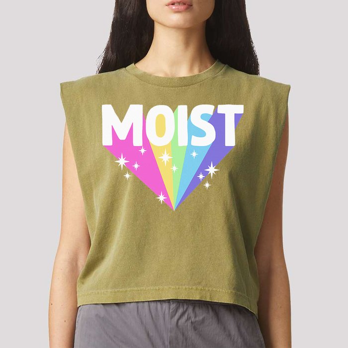 Moist Funny Meme Offensive Weird Cool Hilarious Humorous Garment-Dyed Women's Muscle Tee