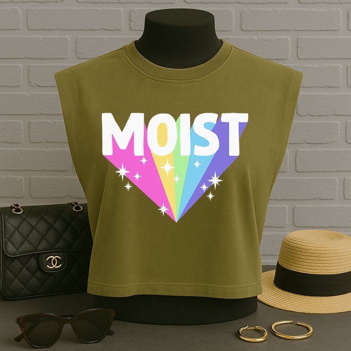 Moist Funny Meme Offensive Weird Cool Hilarious Humorous Garment-Dyed Women's Muscle Tee