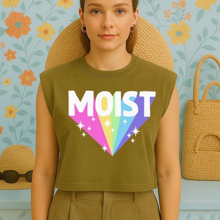 Moist Funny Meme Offensive Weird Cool Hilarious Humorous Garment-Dyed Women's Muscle Tee
