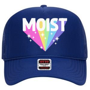 Moist Funny Meme Offensive Weird Cool Hilarious Humorous High Crown Mesh Back Trucker Hat