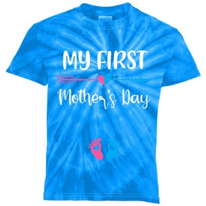 My First Mothers Day Pregnancy Announcegift Mom To Be Gift Kids Tie-Dye T-Shirt