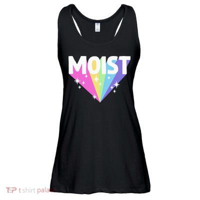 Moist Funny Meme Offensive Weird Cool Ladies Essential Flowy Tank