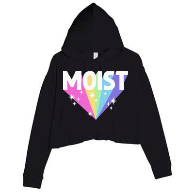 Moist Funny Meme Offensive Weird Cool Crop Fleece Hoodie