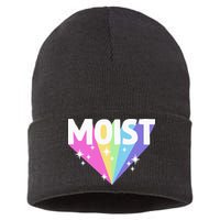 Moist Funny Meme Offensive Weird Cool Sustainable Knit Beanie