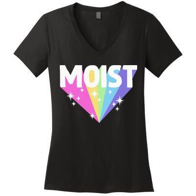 Moist Funny Meme Offensive Weird Cool Women's V-Neck T-Shirt