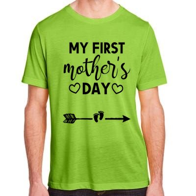 My First Mothers Day Pregnancy Mom To Be Announcet Funny Cool Gift Adult ChromaSoft Performance T-Shirt