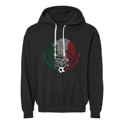 Mexico Flag Mexican Eagle Soccer Garment-Dyed Fleece Hoodie