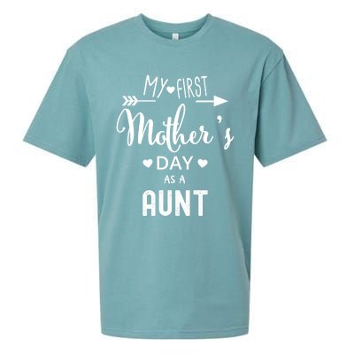 My First Mother's Day As A Aunt Mom To Be Sister's Mom Gift Sueded Cloud Jersey T-Shirt