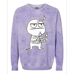 Middle Finger Maniac funny Colorblast Crewneck Sweatshirt