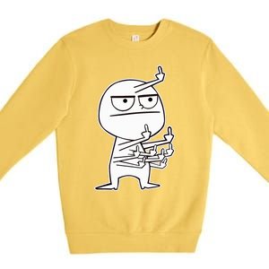 Middle Finger Maniac funny Premium Crewneck Sweatshirt