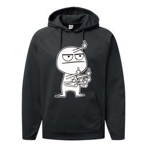 Middle Finger Maniac funny Performance Fleece Hoodie