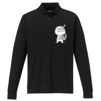 Middle Finger Maniac funny Performance Long Sleeve Polo