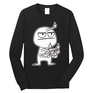 Middle Finger Maniac funny Long Sleeve Shirt